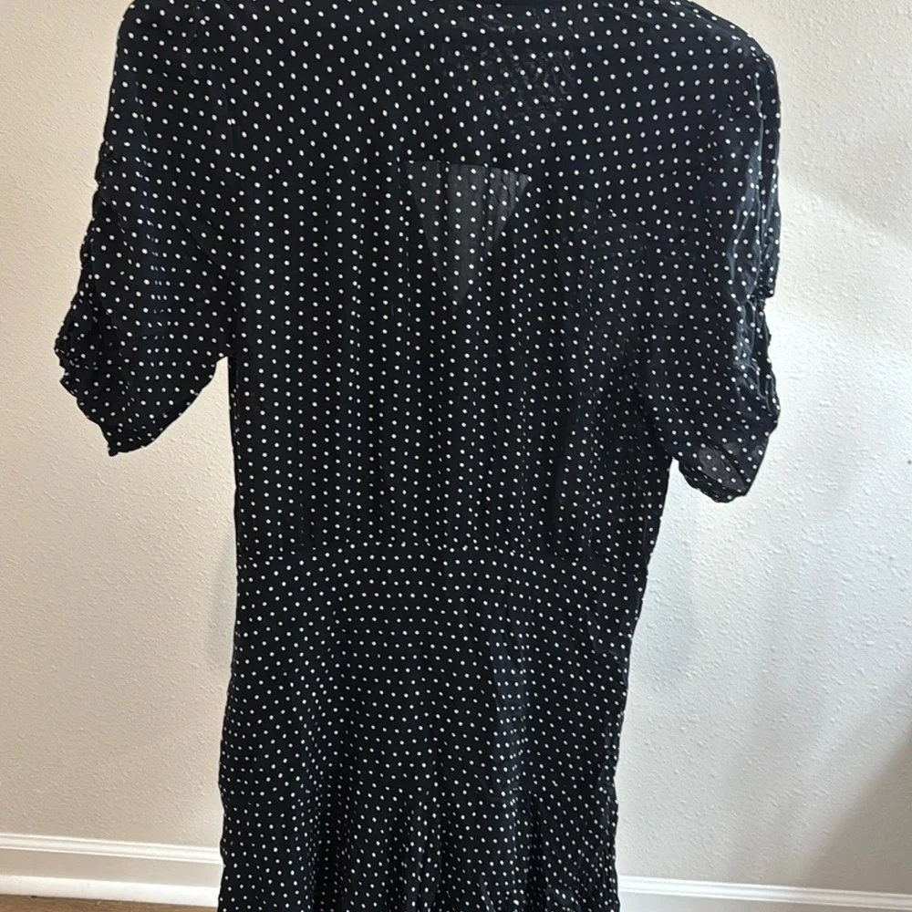 Free People Black and White Ruffled Mini Sundress